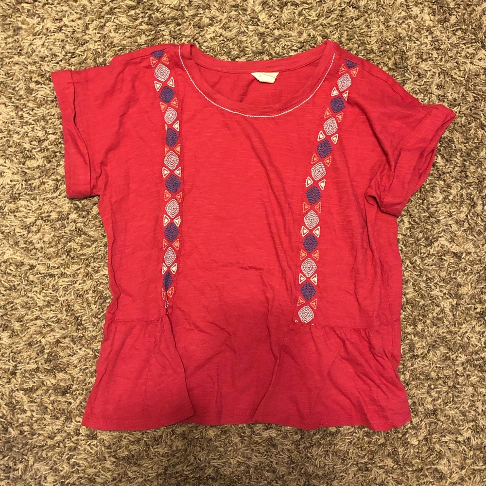Size small Lucky Brand peplum stitched top